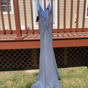 Sequence Grey-Blue Sherri Hill dress.